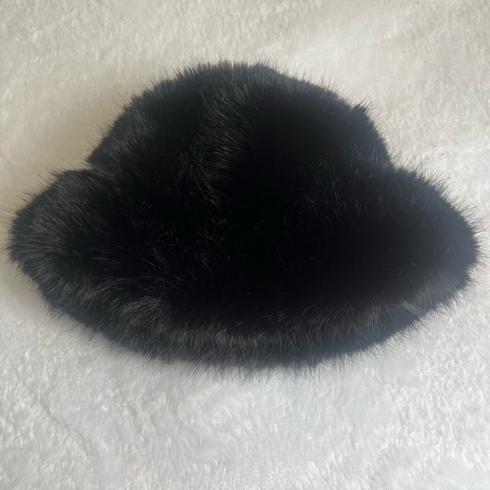 Elegant Black Faux Fur Hat